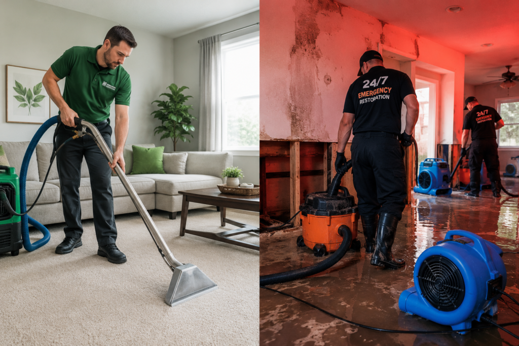 Carpet Cleaning vs. Water Damage Restoration: What's the Difference